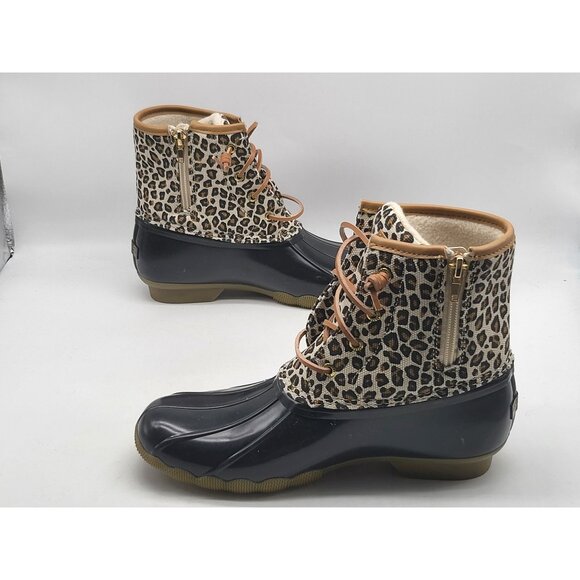 Sperry Top‎ Sider Leopard Print Waterproof Womens Duck Boots STK165468 Size 6M - Picture 3 of 9